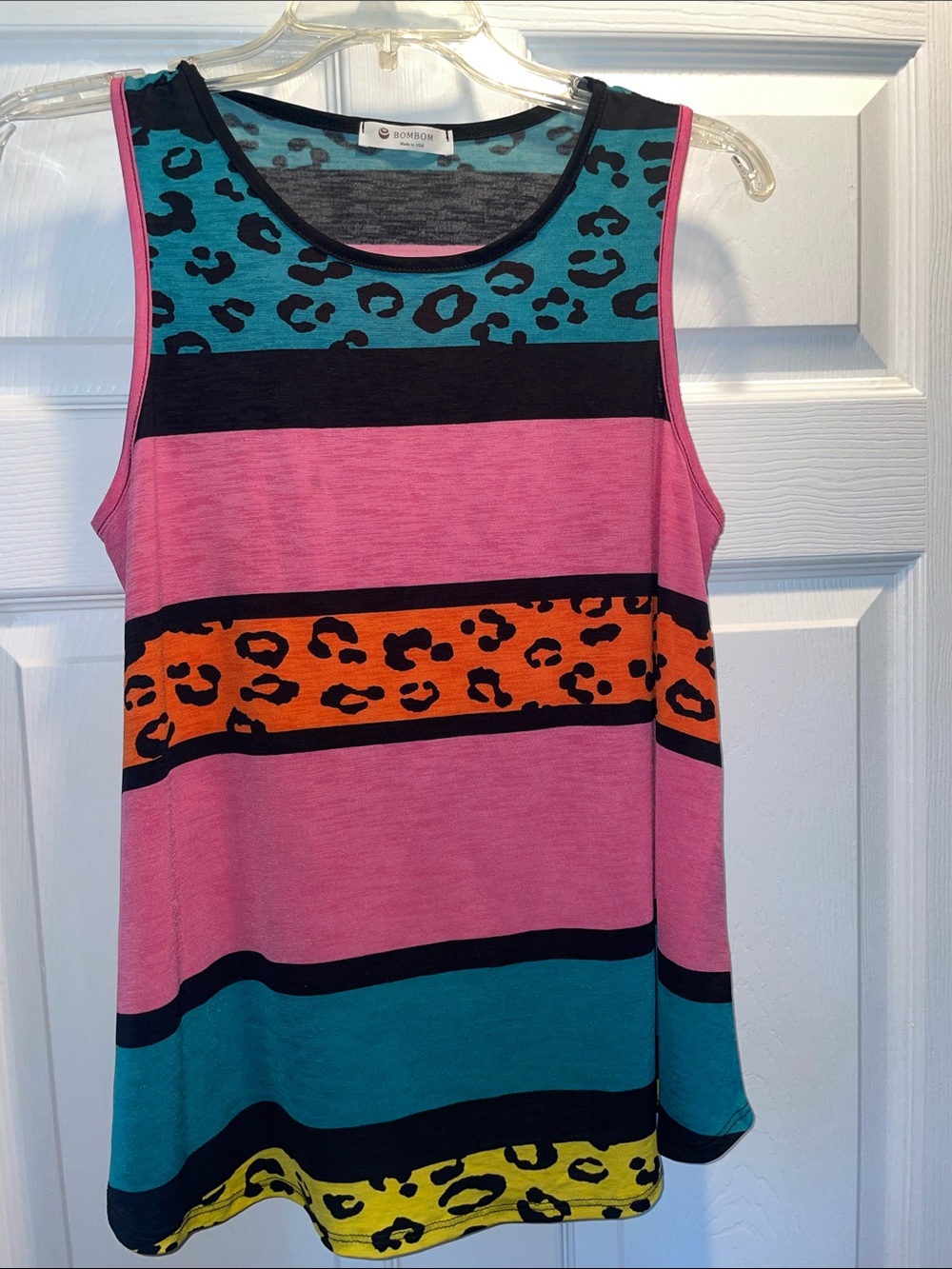 Boden Colorblock Leopard-Stripe Sleeveless Tank - Pink, Teal, Orange, Yellow